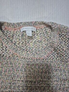 New York & Company Multicolor Knit Women's Sweater - Pastel Blend